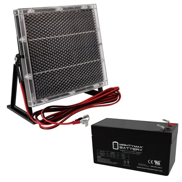 12V 1.3Ah Battery Replaces R and D 5533 With Solar Panel Charger, Mighty Max Battery, Mfr#: MAX3944519